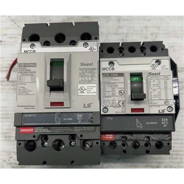 Lot of (2) Misc. MCCB Circuit Breakers as Pictured