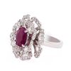 Image 2 : 2.28 ctw BURMESE Ruby and 1.49 ctw Diamond Platinum Ring (GIA CERTIFIED)