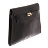 Image 1 : Hermes Black Leather Lizard Kelly Danse Pochette Shoulder Bag