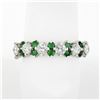 Image 1 : Vintage 18K White Gold 1.7 ctw Prong Large Round Diamond Emerald Wedding Band Ri