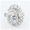 Image 2 : 1.51 ctw F COLOR CENTER Diamond Platinum Ring (4.14 ctw Diamonds)
