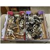 Image 1 : 2 TRAYS OF ASSORTED DOOR HANDLES, VINTAGE, BRASS, CHROME AND MODERN