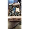 Image 1 : BOX OF PULLY WHEELS, BELTS, AND GRINDER