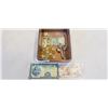 Image 1 : ASSORTED WORLD CURRENCIES, AND 3 SILVER SPOONS