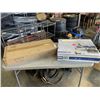 Image 1 : CLAMP ON KEYBOARD TRAY AND TRIPLE MONITOR DESK STAND
