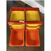 Image 2 : 2 WOODEN WITH PLASTIC STORAGE TOTES