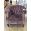 Image 1 : BROWN TUB CHAIR WITH NAILHEAD ACCENTS