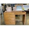 Image 1 : VINTAGE DESK W/ FLIP UP STORAGE AND MIRROR