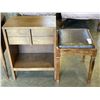 Image 2 : 1 DRAWER SIDE TABLE, SEWING SUPPLY CABINET, AND BENCH