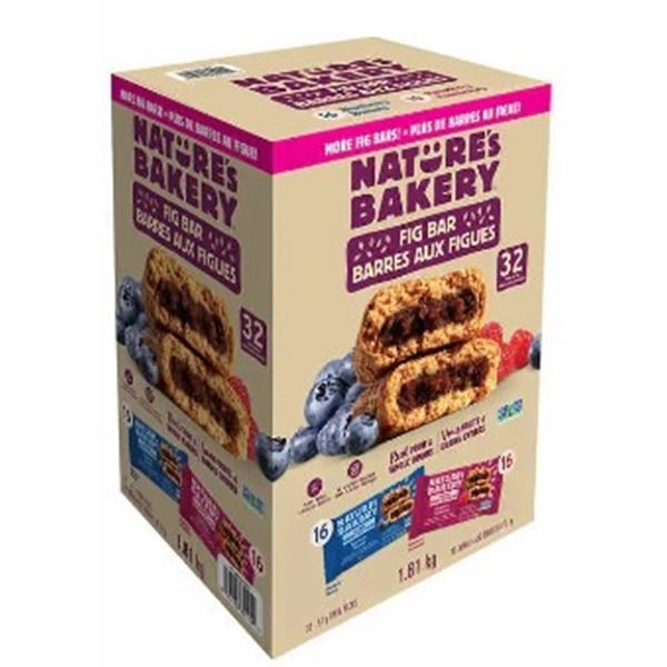 3 BOXES NATURES BAKERY FIG BARS - 32 TWIN PACKS PER BOX, RETAIL $25, 96 PACKS TOTAL RETAIL $75, BEST