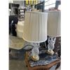 Image 2 : PAIR OF CRYSTAL BASE TABLE LAMPS W/ SHADES