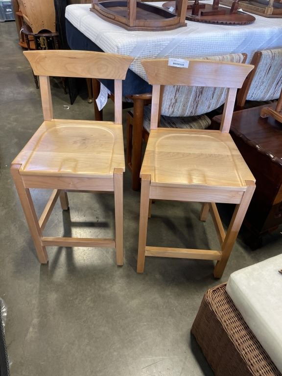 Maple Stools 2 SOLID MAPLE CUSTOM BAR STOOLS