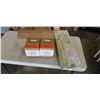 Image 1 : BAMBOO BATHTUB TRAY, BAMBOO KNIFE BLOCK, ADJUSTABLE DRYING RACK, AND BOX OF TEA LIGHTS, ALL NEW