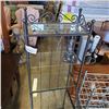 Image 2 : BLACK METAL SHELFING UNIT W/ METAL AND GLASS SHELVES 16"X15"X59"