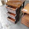 Image 3 : MAPLE NIGHT STAND AND WICKER 3 DRAWER STORAGE UNIT