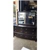 Image 1 : MODERN DARK FINISH 6 DRAWER DRESSER WITH MIRROR