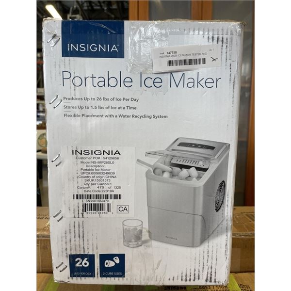 INSIGNIA 26LB ICE MAKER TESTED AND WORKING - RETAIL $199