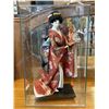 Image 1 : GLASS CASE WITH GEISHA DOLL FIGURE