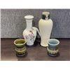 Image 3 : 2 SADLER LIDDED JARS, WADE IRISH MINIATURE VASES, LENOX AND CHINESE VASE