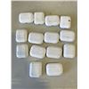 Image 1 : APPROX 14 APPLE AIRPOD CASES, ALL HAVE ONE EARBUD, SOME HAVE BOTH