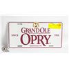 Image 1 : GRAND OLE OPRY LICENCE PLATE UNUSED