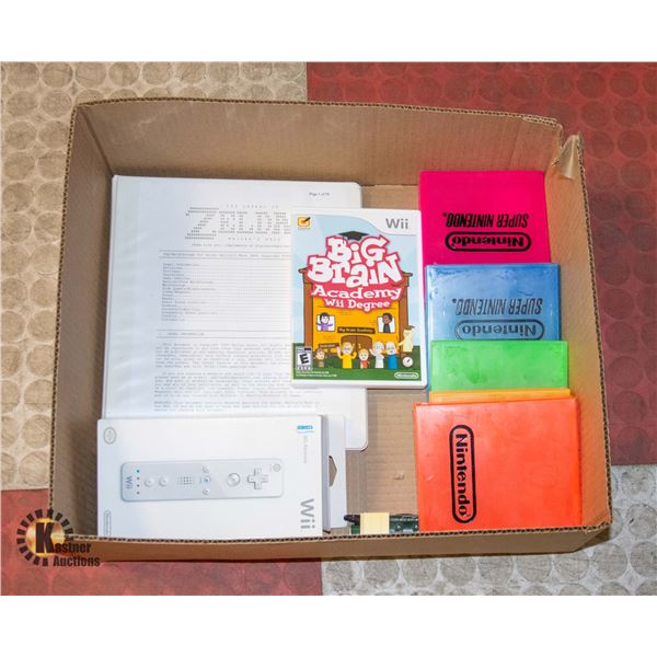 BOX OF NINTENDO VIDEO GAME ACCESSORIES