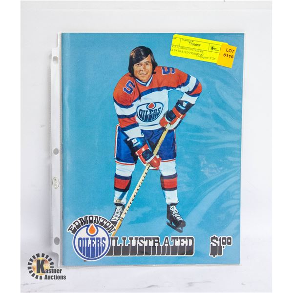 1975 EDMONTON OILERS ILLUSTRATED PROGRAM