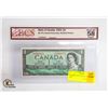 Image 1 : GRADED 1954 CANADA 1 DOLLAR BILL