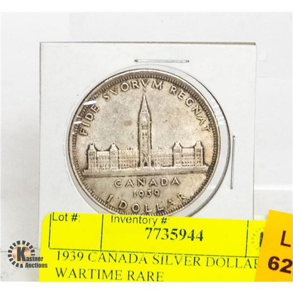 1939 CANADA SILVER DOLLAR WARTIME RARE