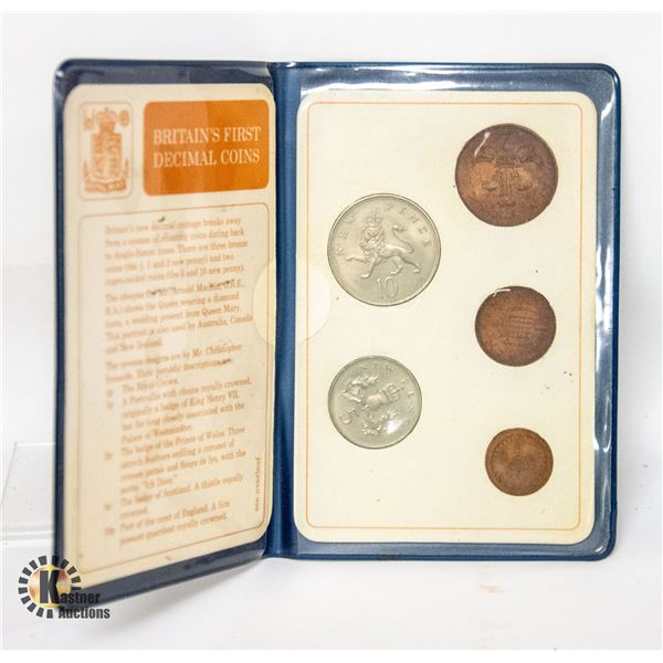 BRITAINS FIRST DECIMAL COIN SET IN CASE