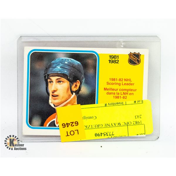 1982 OPC WAYNE GRETZKY CARD 243