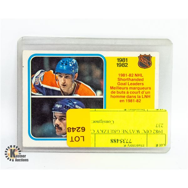 1982 OPC WAYNE GRETZKY CARD 237