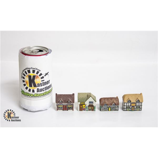 LOT OF 4 WADE WHIMSEY BUILDINGS CERAMIC