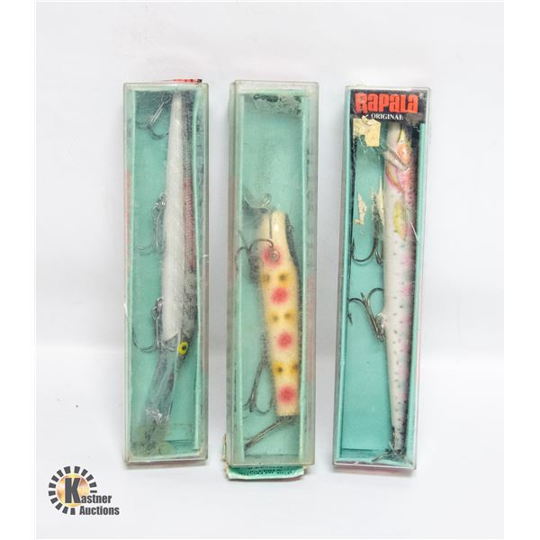 LOT 3 ANTIQUE FISHING LURES IN BOXES