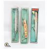 Image 1 : LOT 3 ANTIQUE FISHING LURES IN BOXES
