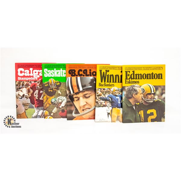 LOT OF 5 1970S CFL FOOTBALL MAGAZINES