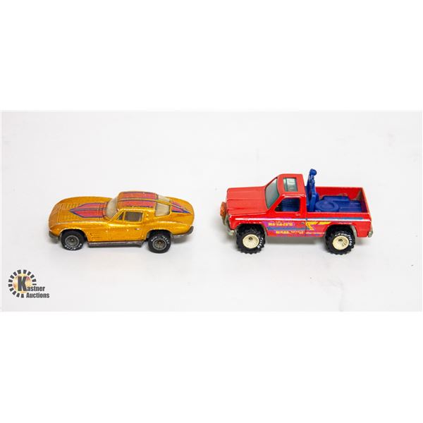 PAIR 1980S HOT WHEELS REAL RIDER TOY CARS