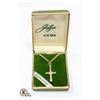 Image 1 : 14K GOLD CROSS AND CHAIN IN BOX