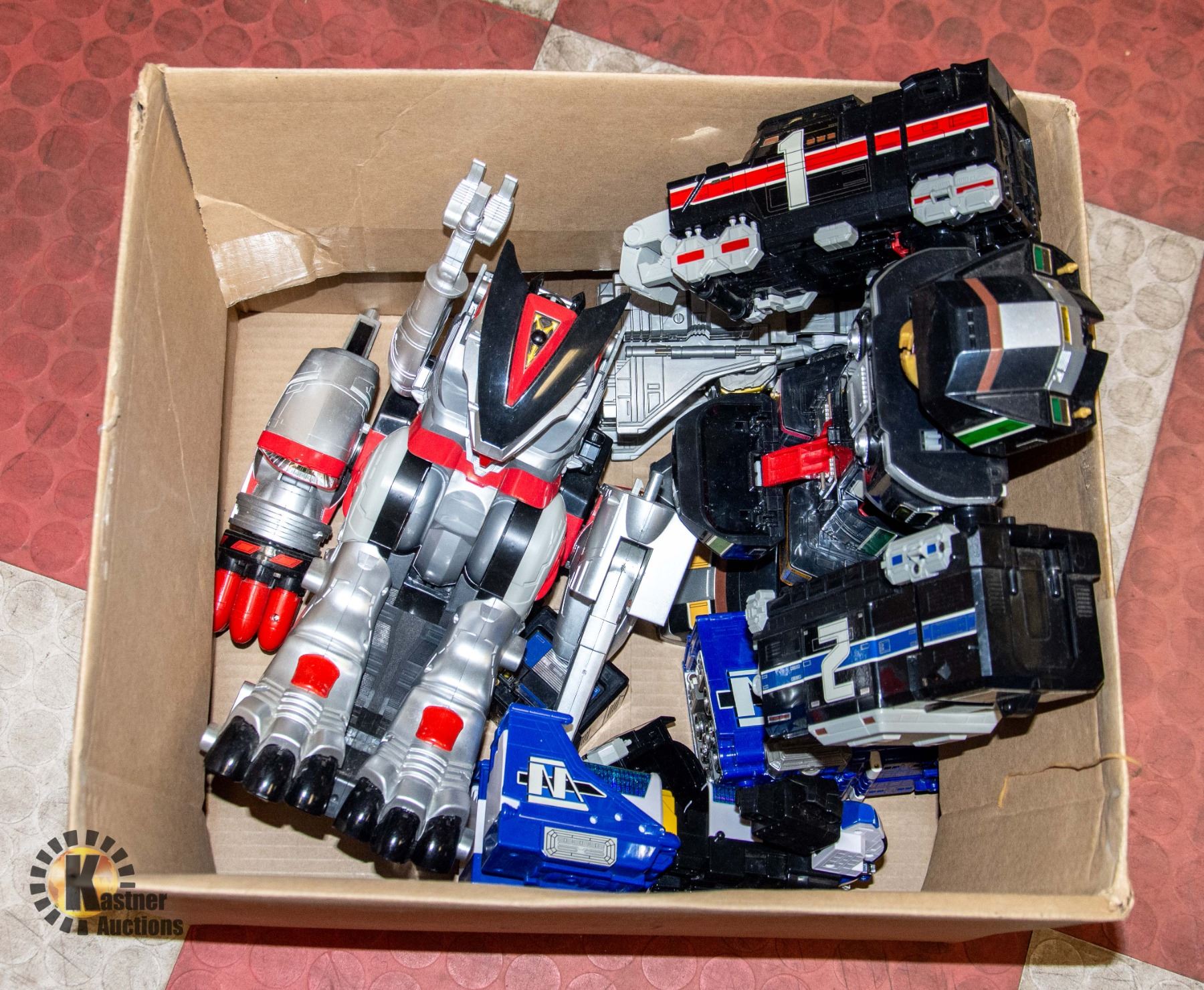 FOUR LARGE 1990S POWER RANGER ROBOTS