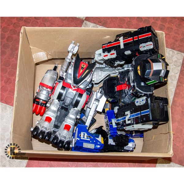FOUR LARGE 1990S POWER RANGER ROBOTS
