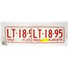 Image 1 : PAIR 1965 ALBERTA LICENSE PLATES