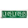Image 1 : PAIR 1971 ALBERTA LICENSE PLATES
