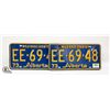 Image 1 : PAIR 1973 ALBERTA LICENSE PLATES