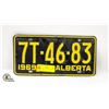 Image 1 : 1969 ALBERTA LICENSE PLATE