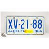 Image 1 : 1966 ALBERTA LICENSE PLATE