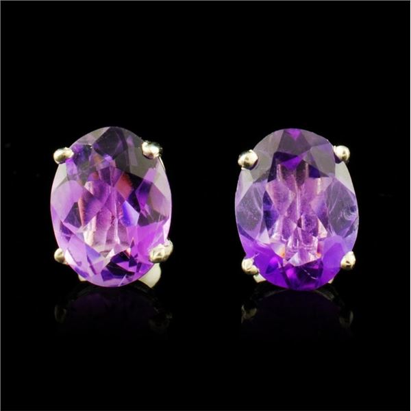 14K Gold 2.00ct Amethyst Earrings