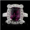 Image 1 : 18K White Gold 3.09ct Spinel & 1.00ct Diamond Ring