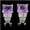 18K White Gold 11.39ct Amethyst & 0.21ct Diamond E