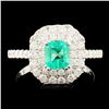 Image 1 : 18K Gold 0.62ct Emerald & 0.79ctw Diamond Ring