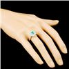 Image 3 : 18K Gold 0.62ct Emerald & 0.79ctw Diamond Ring
